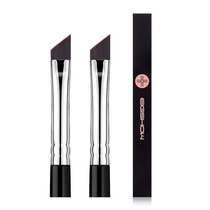EIGSHOW Eyeliner Brush Fine Angled - PRO Precision Gel Eye Liner Makeup Brush -Ultra Thin Slanted Flat Angle - Premium Cruelty Free Synthetic Bristles (E835 2piece) - Image 1